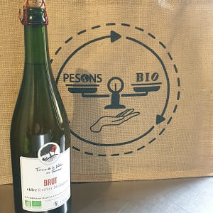 bouteille de cidre brut bio de Normandie