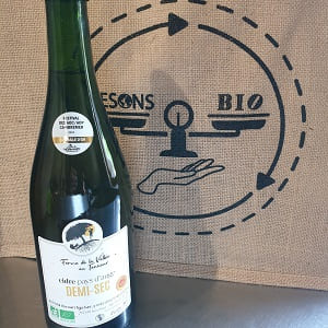 bouteille de cidre demi-sec bio AOC