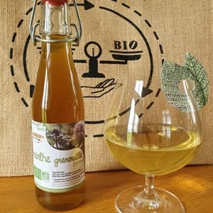 bouteille et sirop menthe grenouille bio